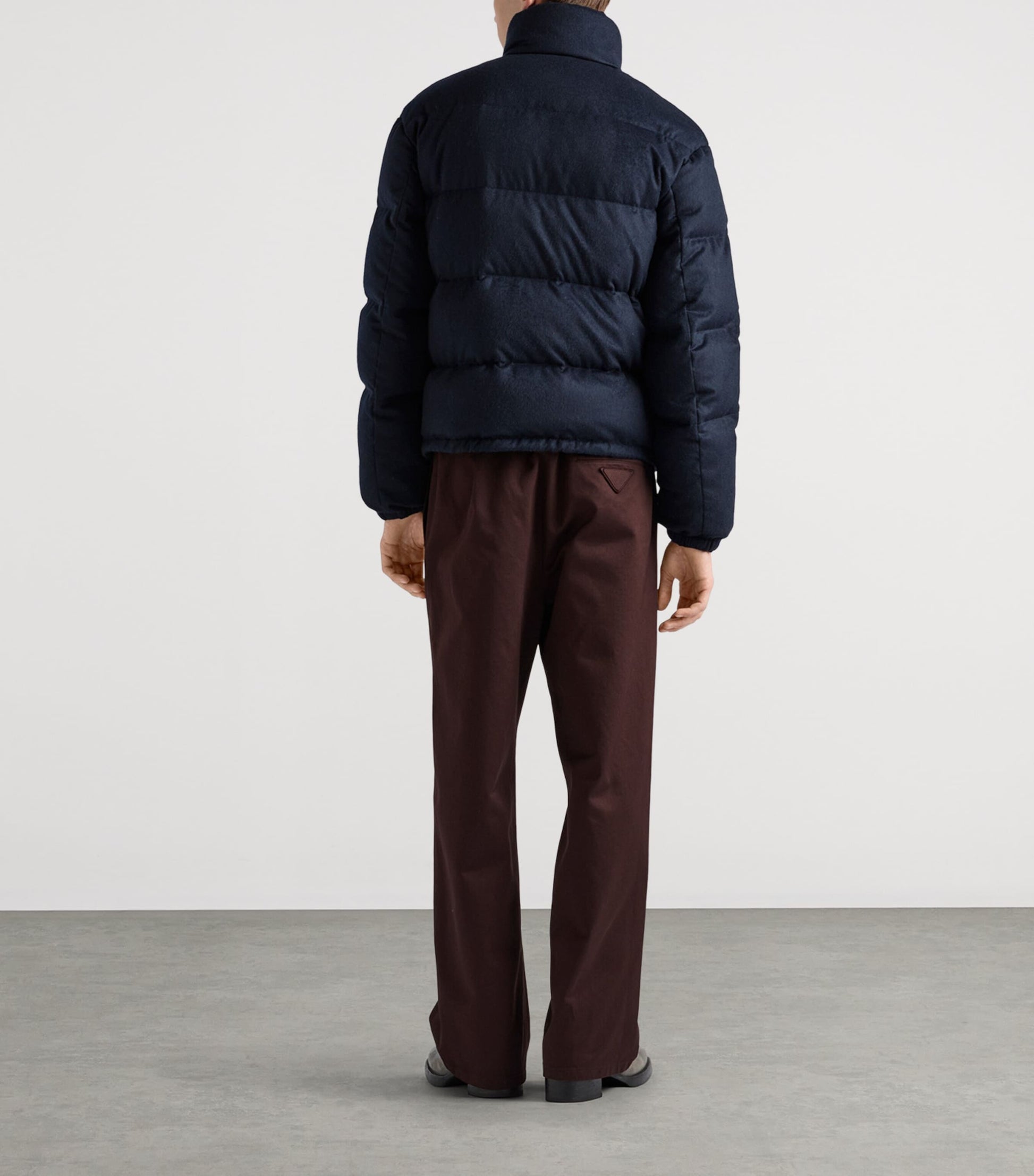 Blue Cashmere Logo Puffer Jacket