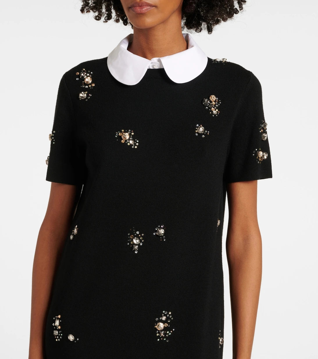 Tory Burch - Embellished wool-blend midi dress