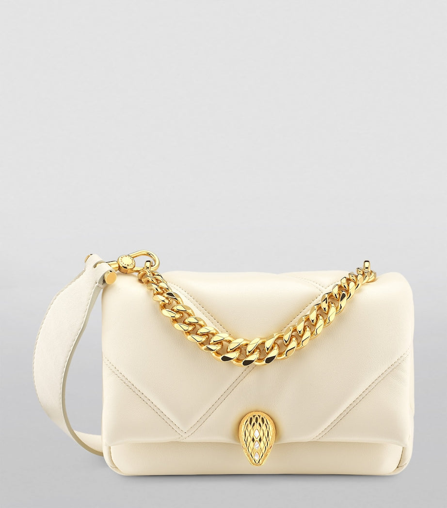 White Mini Serpenti Cabochon Cross-Body Bag