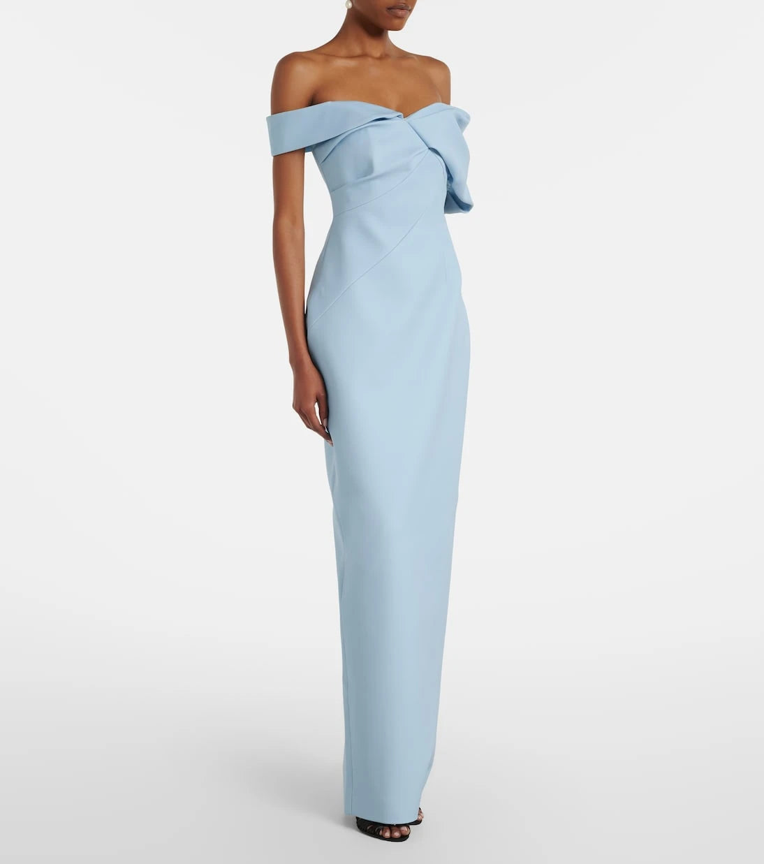 Rachel Gilbert - Maddie draped off-shoulder crêpe gown