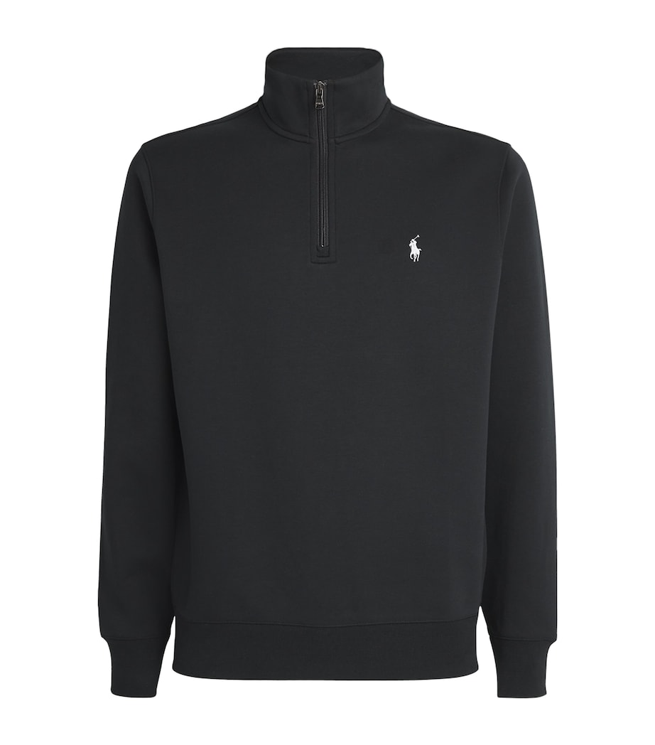 Polo Ralph Lauren Black Cotton-Blend Quarter-Zip Sweatshirt
