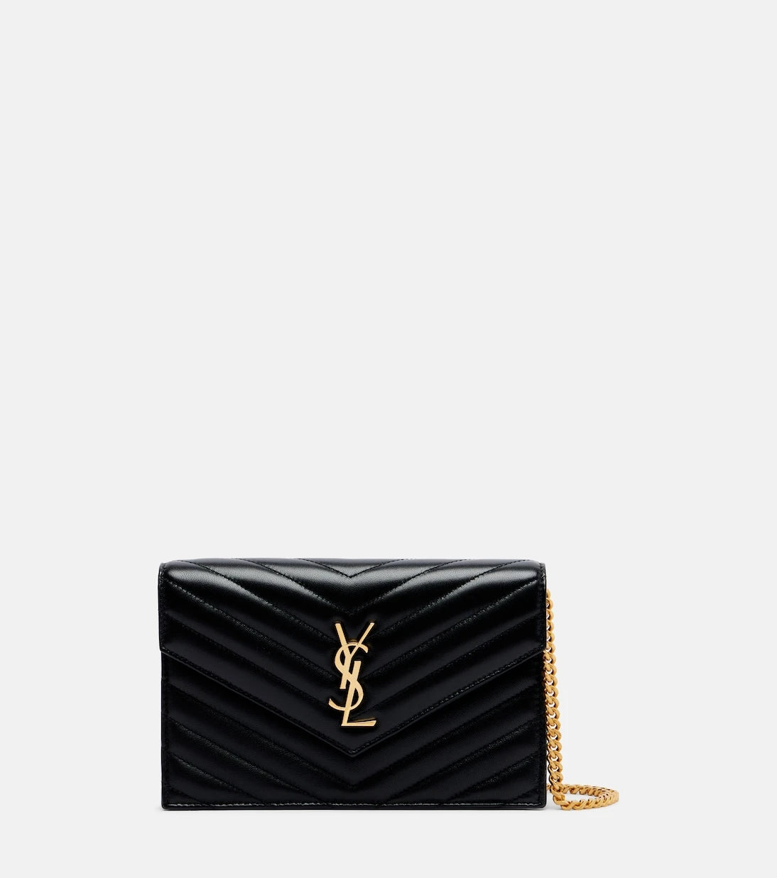 Saint Laurent - Cassandre Envelope leather wallet on chain