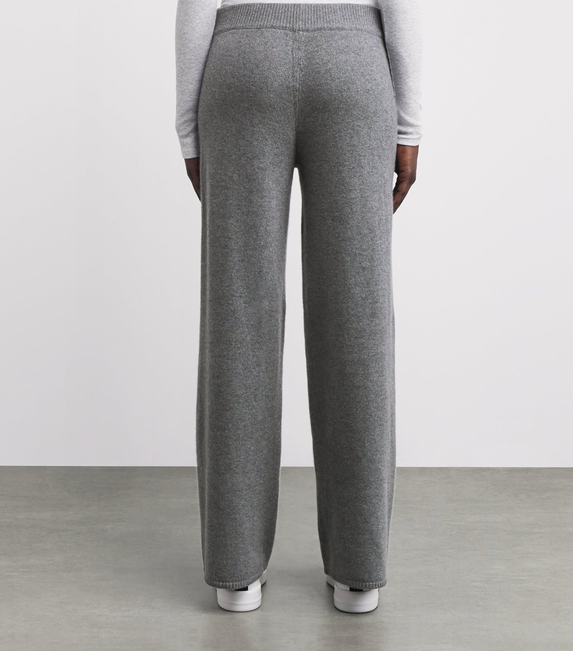 Skims Grey Cashmere Wide-Leg Trousers