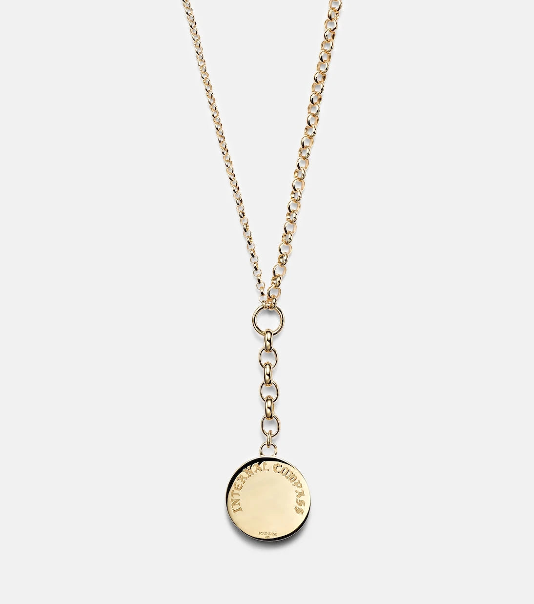 FoundRae - Internal Compass 18kt gold necklace with diamond and enamel