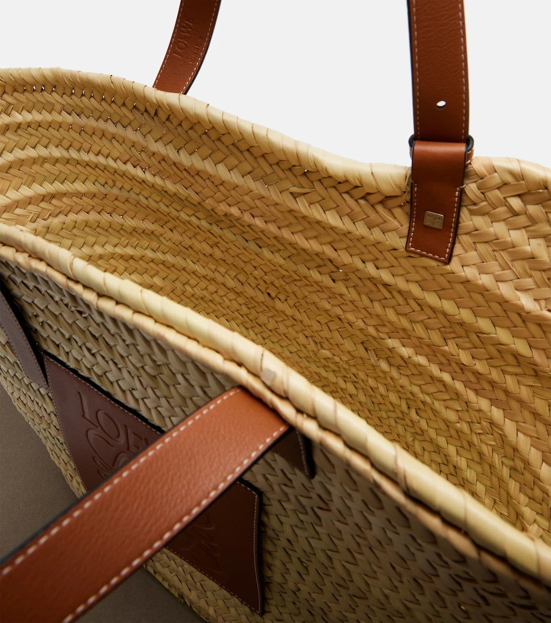 Loewe - Large leather-trimmed basket tote