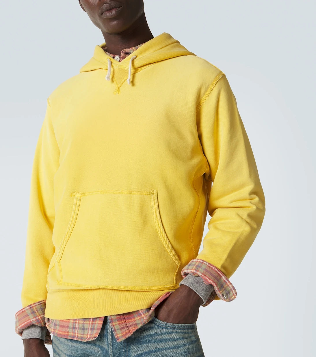 RRL - سويت شيرت بغطاء رأس من القطن المبطّن