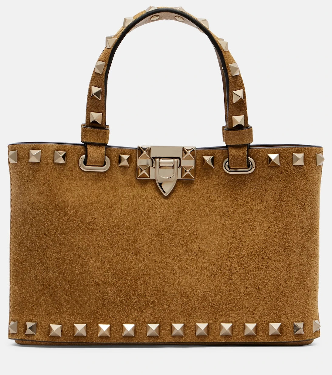Valentino Garavani - Rockstud Mini suede top-handle bag