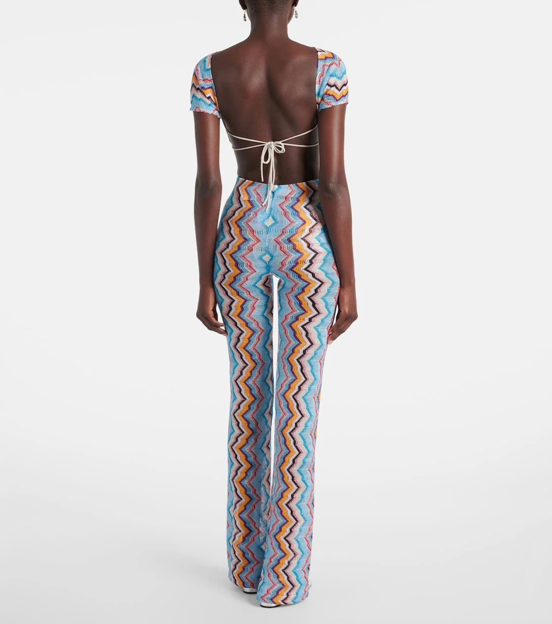 Missoni - بنطلون واسع بخصر مرتفع بتصميم متعرج