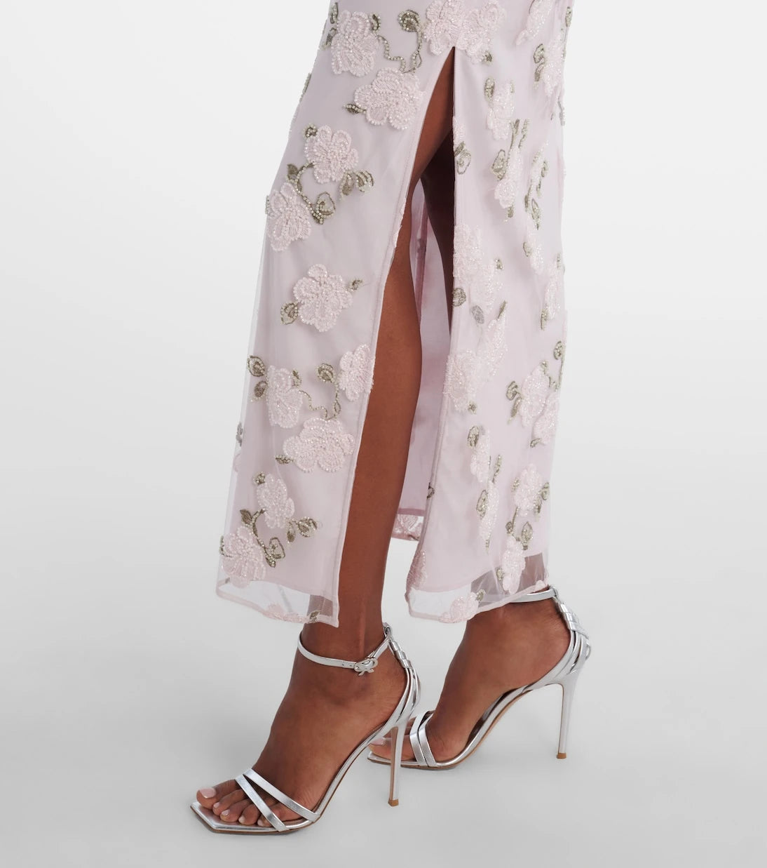 Rotate - Floral embroidered halterneck midi dress