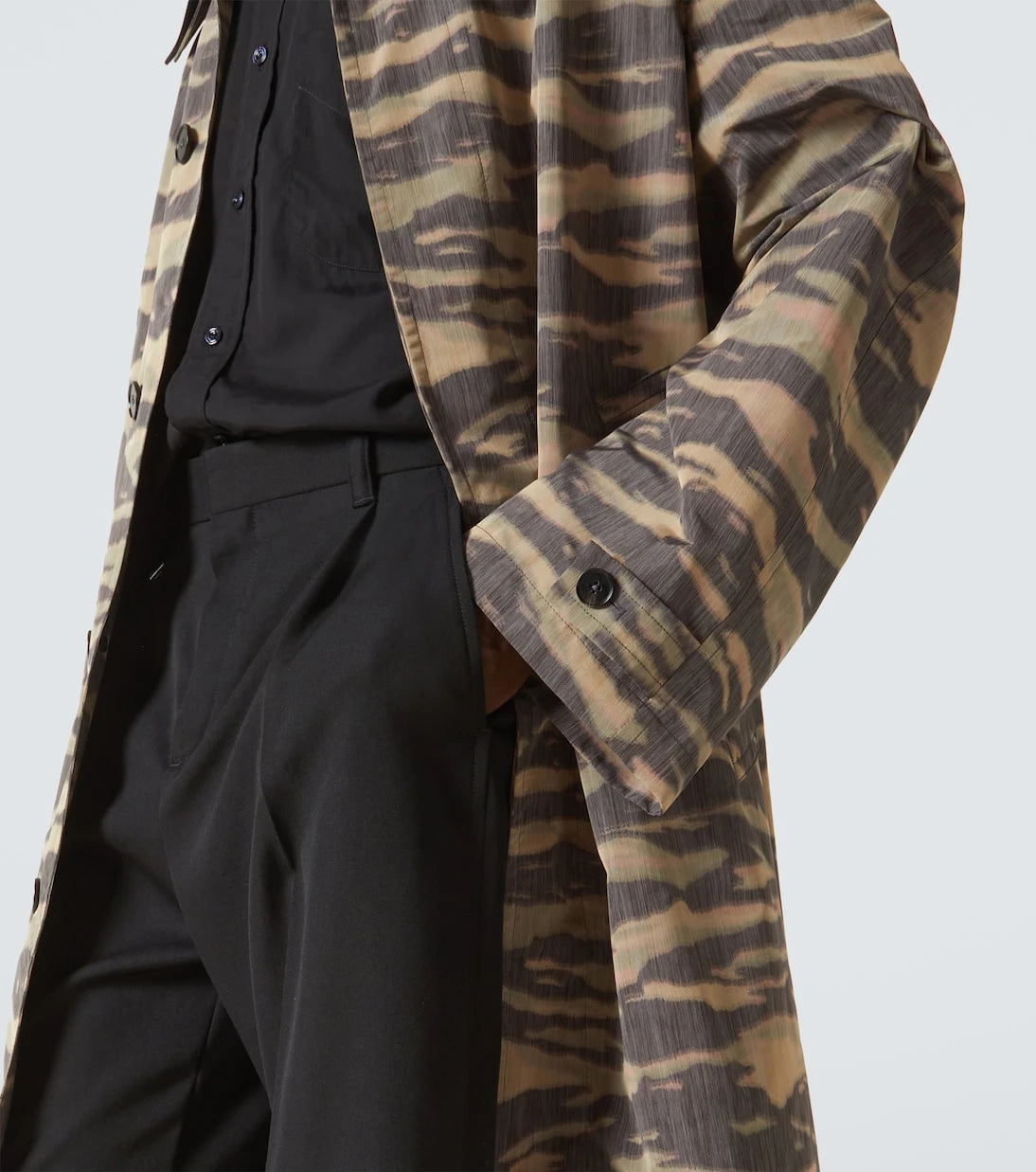 Jil Sander - Camouflage crêpe de chine car coat