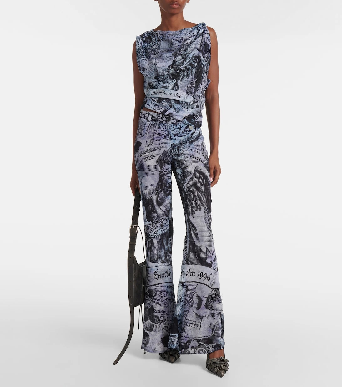 Acne Studios - Printed mid-rise flared pants