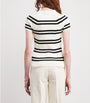 MAX&Co. White Stripe Short-Sleeve Sweater