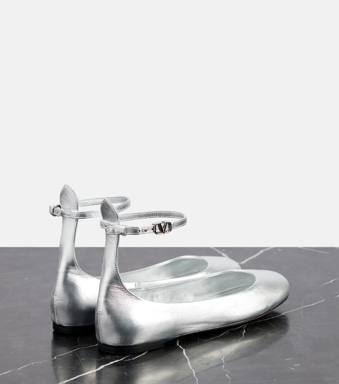Valentino Garavani - Tan-Go metallic leather ballet flats