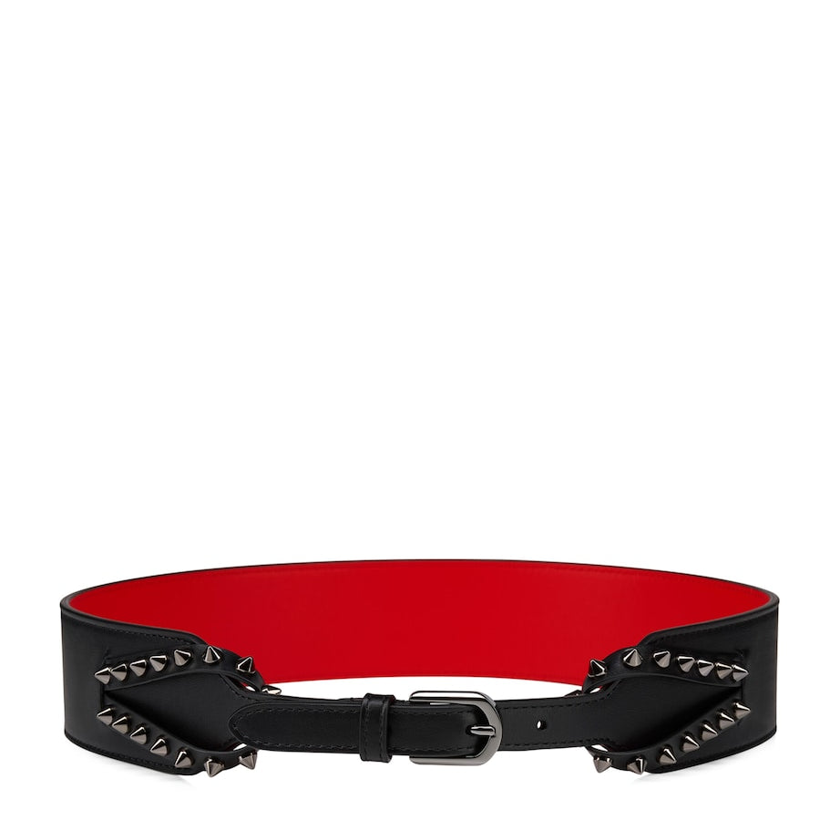 Black Cabata Embellished Leather Belt