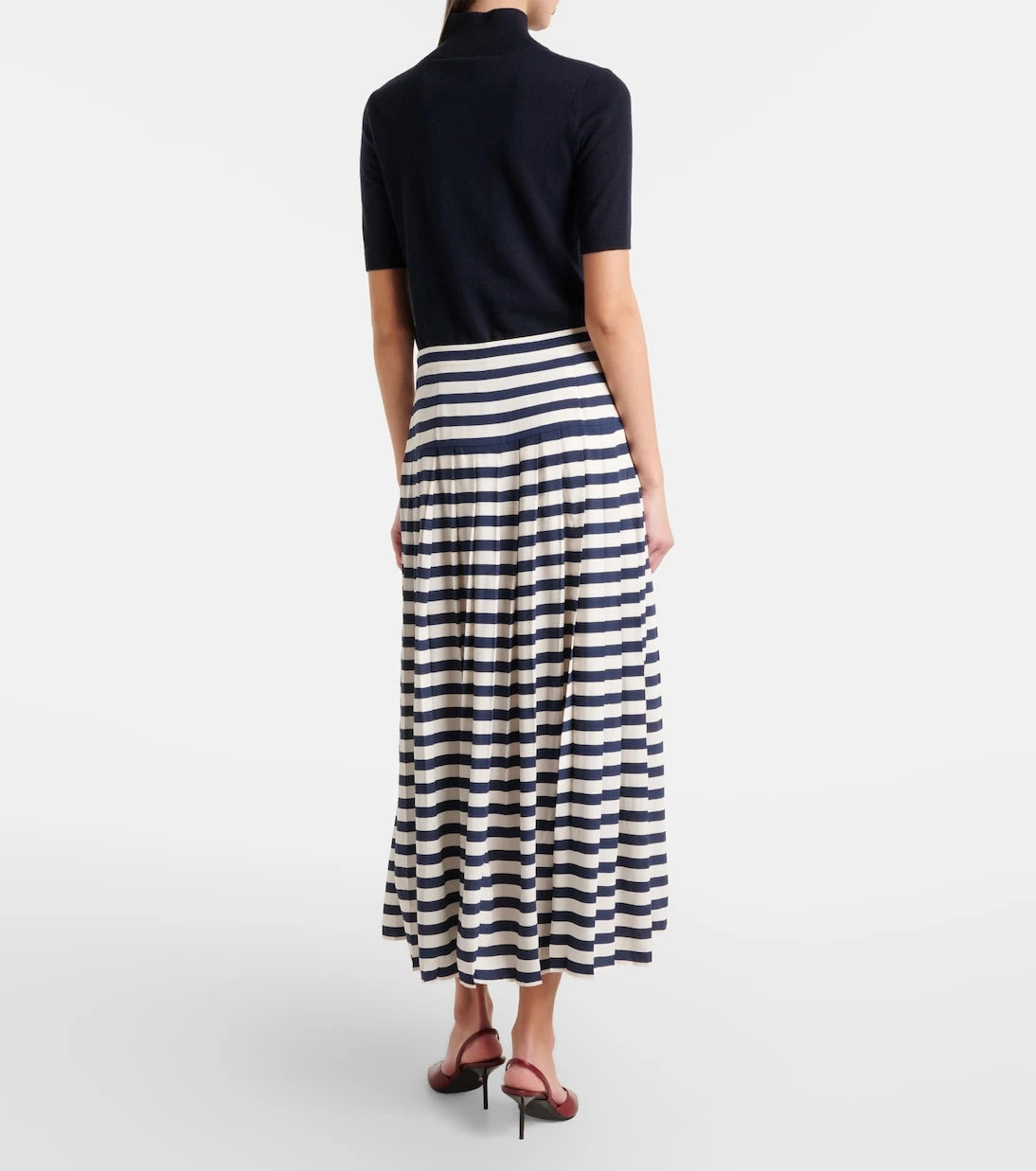 Rixo - Lea striped midi skirt