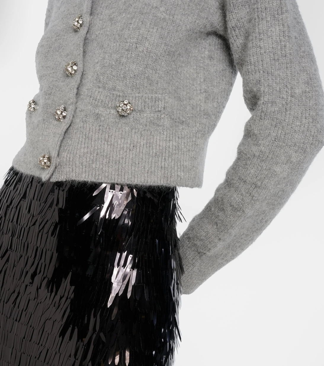 Self-Portrait - Embellished lace-trimmed cardigan
