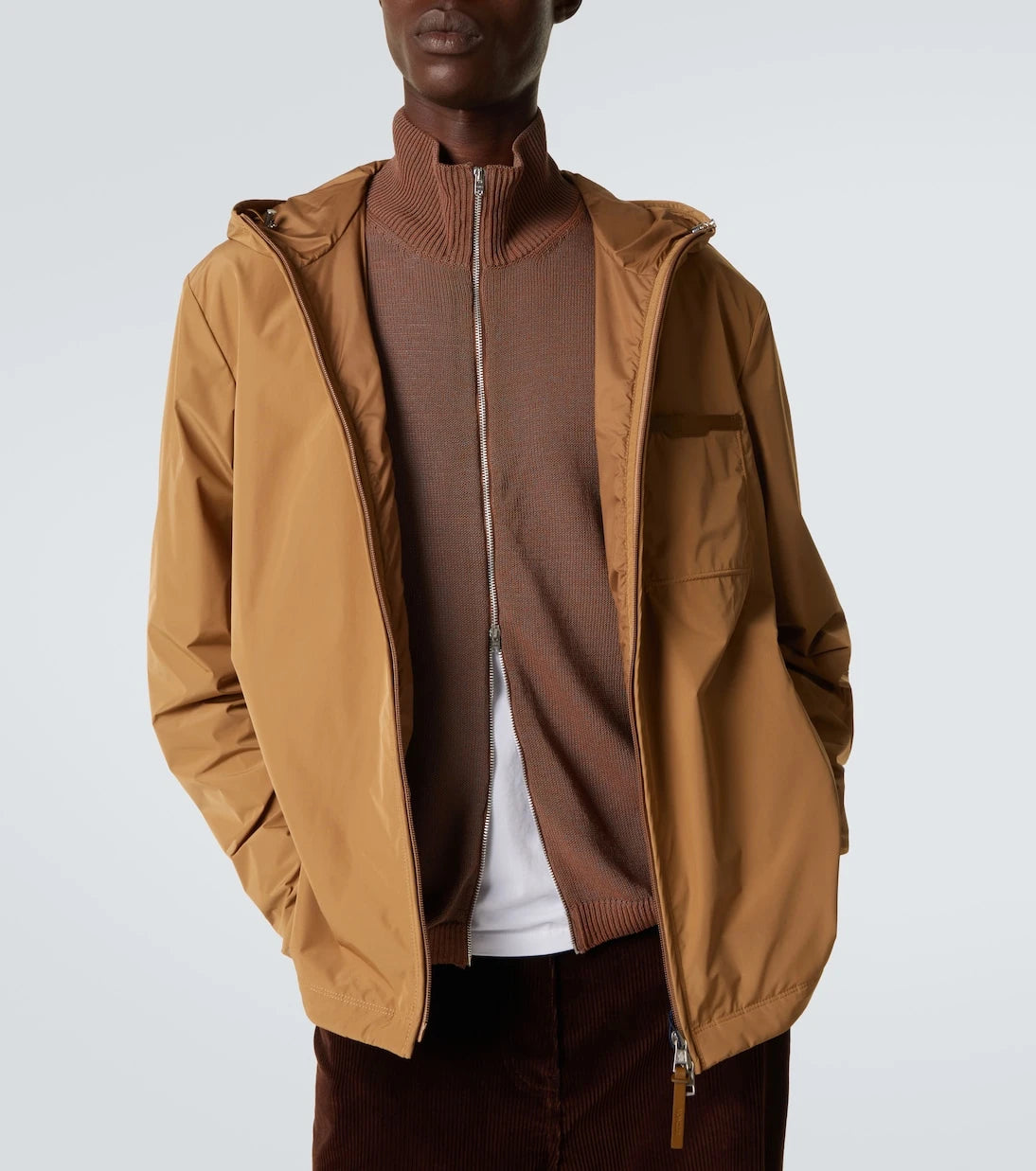 Moncler - Leather-trimmed jacket