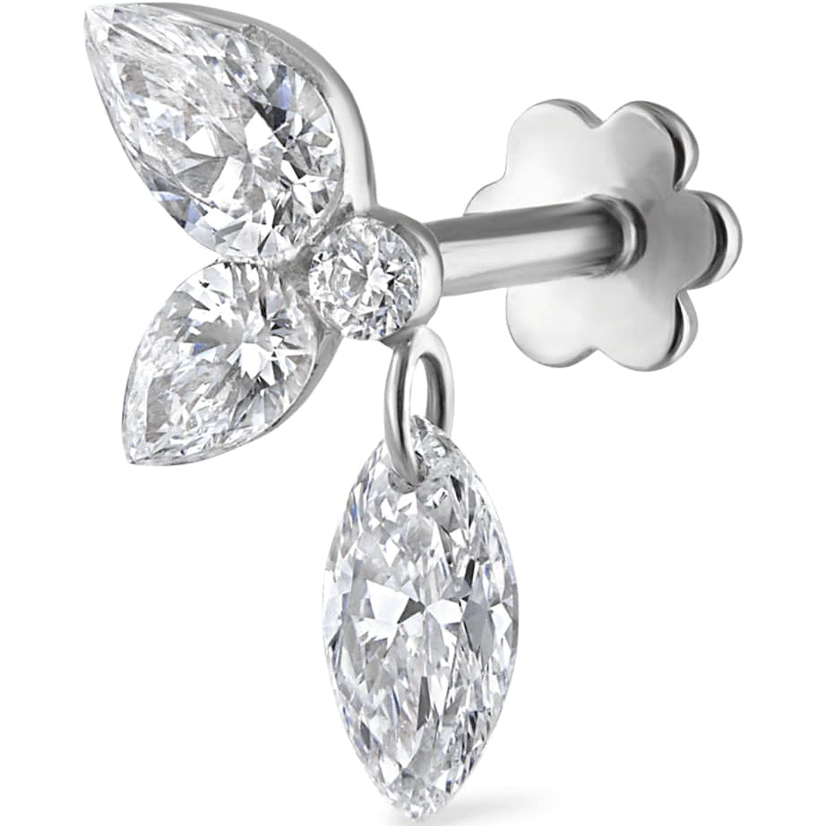 Maria Tash Grand Marquise Pear Diamond Echo Earring (Direction B, 10.5mm)
