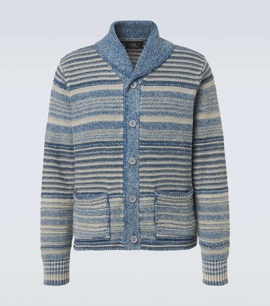 RRL - Striped cotton and linen cardigan
