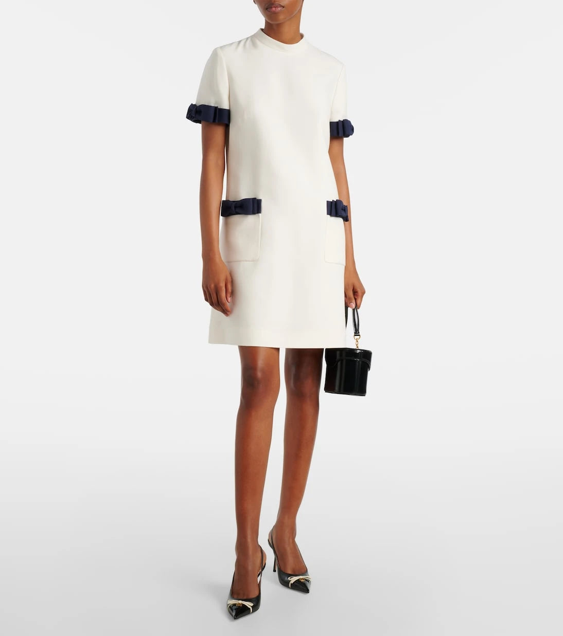 Valentino - Crepe Couture bow-detail minidress