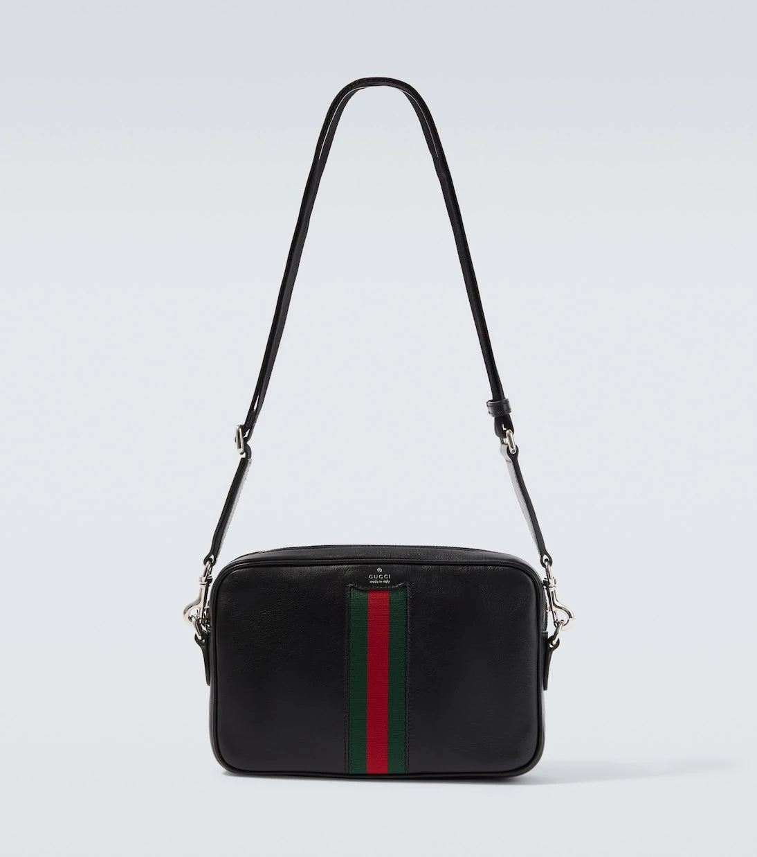 Gucci - Web Trademark Small leather crossbody bag