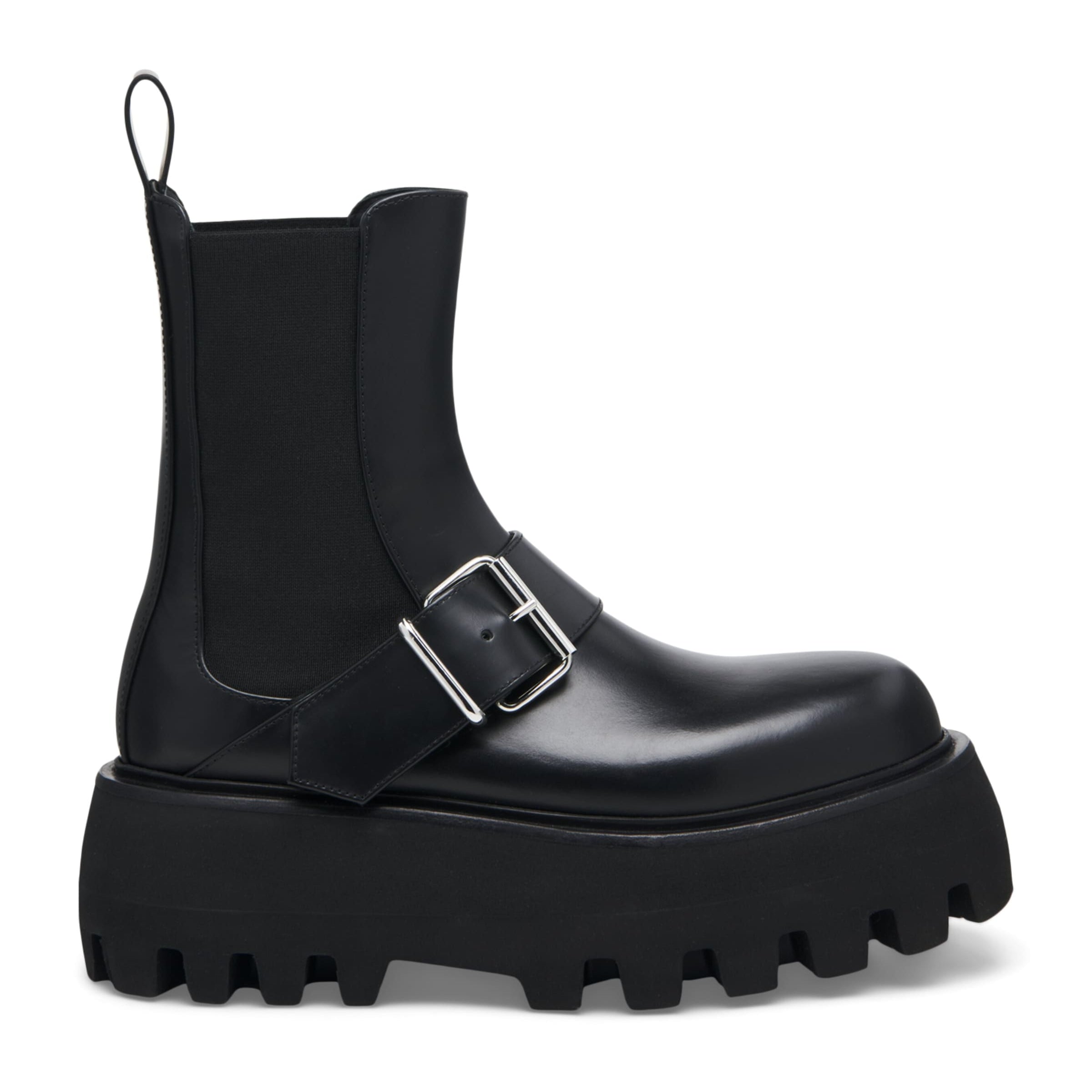 Black Leather Sofia Ankle Boots