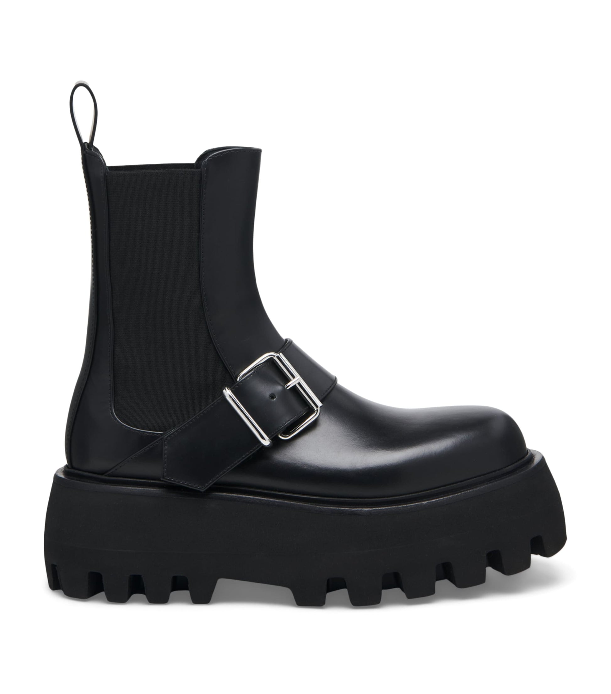 Black Leather Sofia Ankle Boots