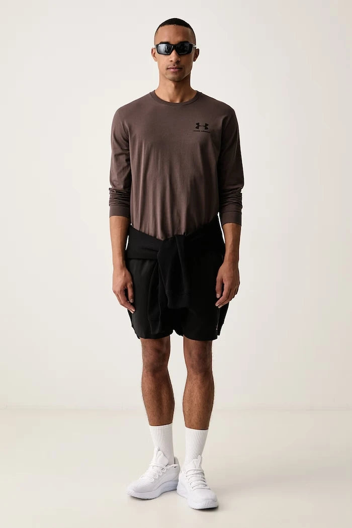 Antrenman için uzun kollu erkek pamuklu bluz SPORTSTYLE LEFT CHEST