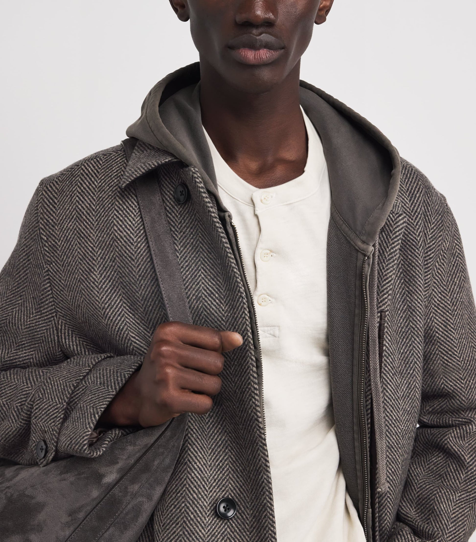 Multi Wool-Blend Herringbone Brunetti Overcoat