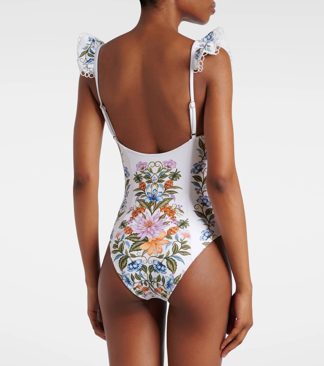 Farm Rio - Sweet Bloom ruffled swimsuit