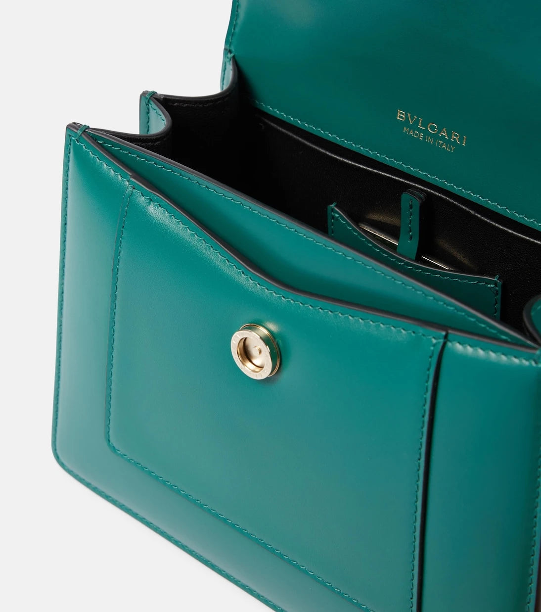 Bvlgari - حقيبة يد علوية متوسطة من جلد Serpenti Forever