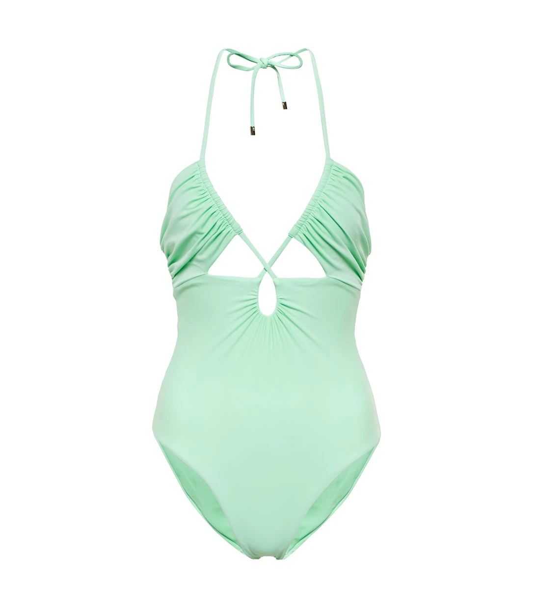 Self-Portrait - Cutout halterneck swimsuit