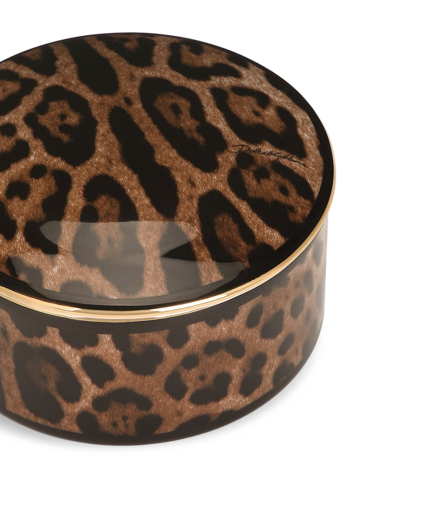 Dolce & Gabbana Casa Porcelain Leopardo Trinket Box