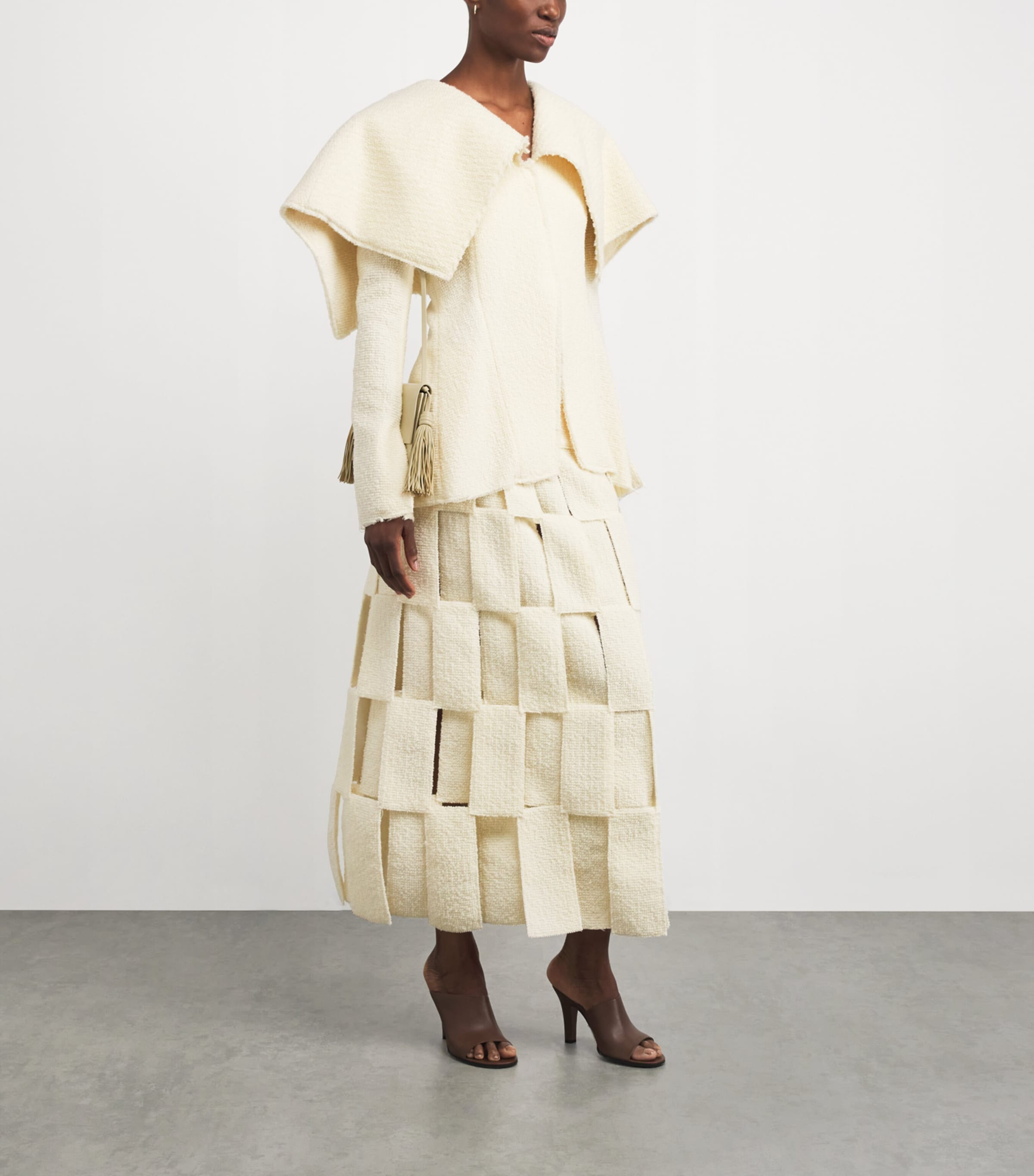 A.W.A.K.E. Mode White Rectangle Maxi Skirt