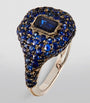 White Gold and Sapphire New Modern Pinky Ring
