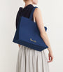 Navy Large Cotton Logo Tote Bag