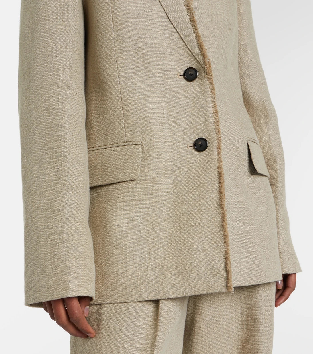 Toteme - Frayed linen blazer