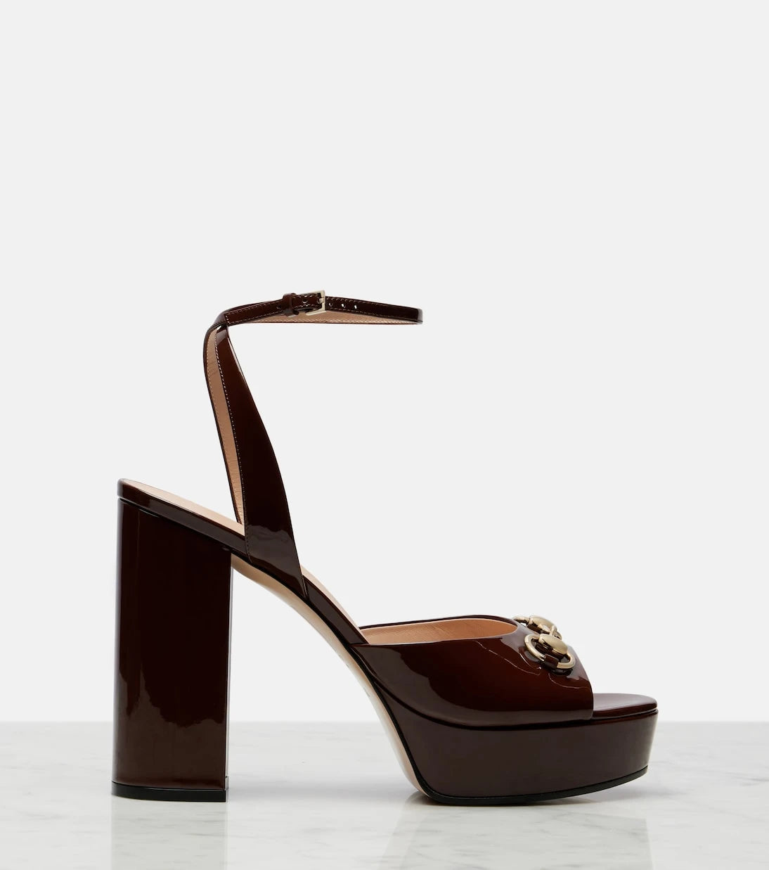 Gucci - Lady Horsebit 85 patent leather sandals
