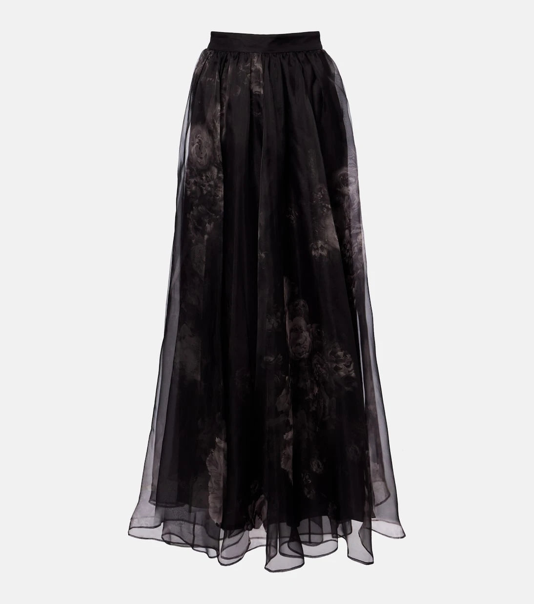 Zimmermann - Hypnotic floral silk organza maxi skirt