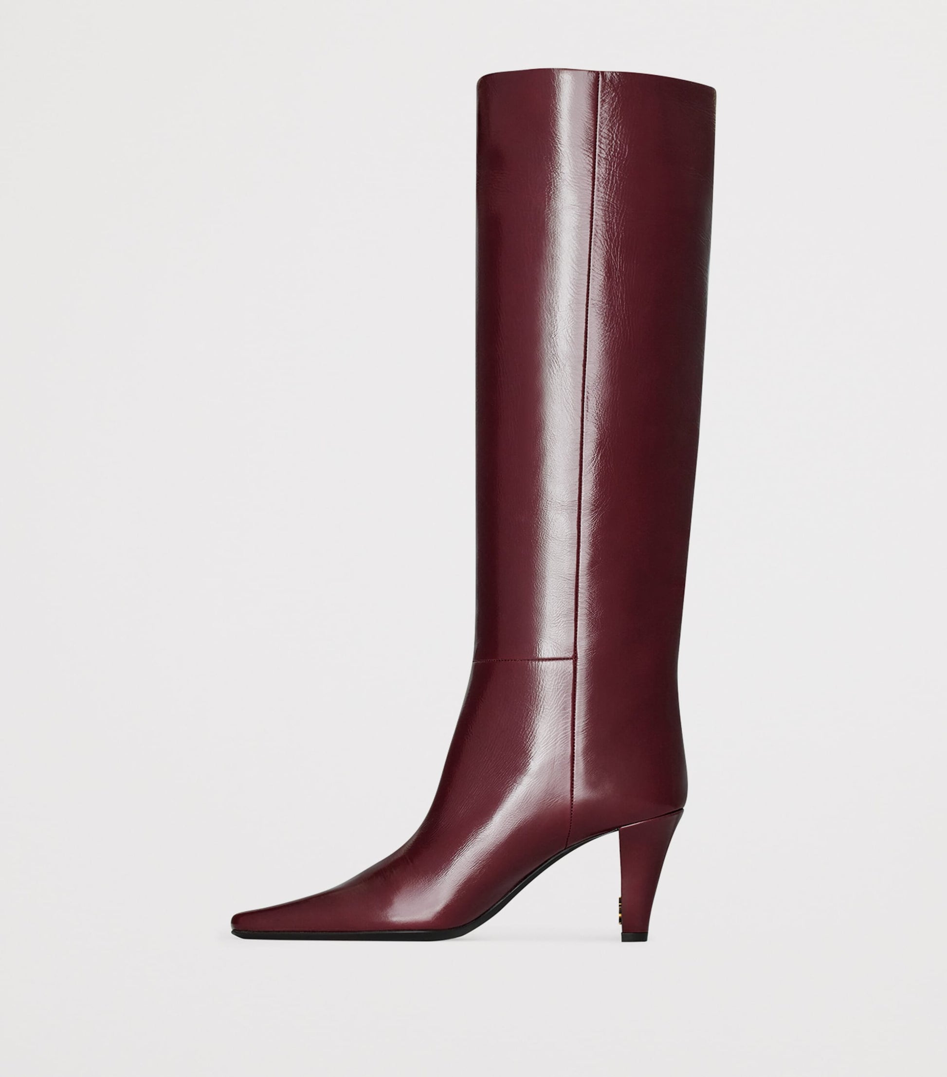 Saint Laurent Pink Patent Leather Jill Knee-High Boots 75