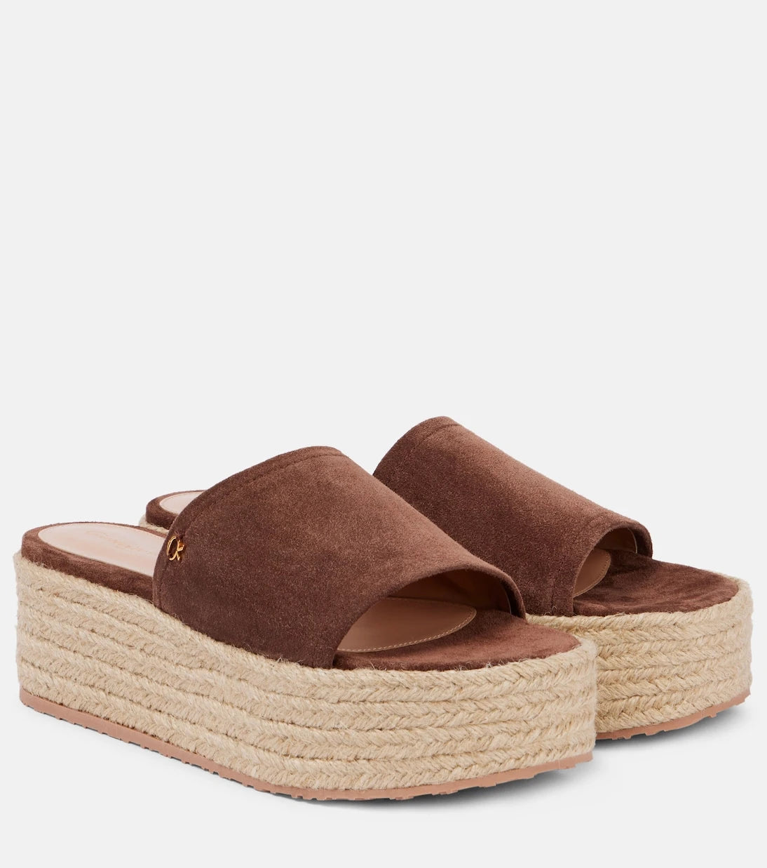 Gianvito Rossi - Suede platform espadrille slides