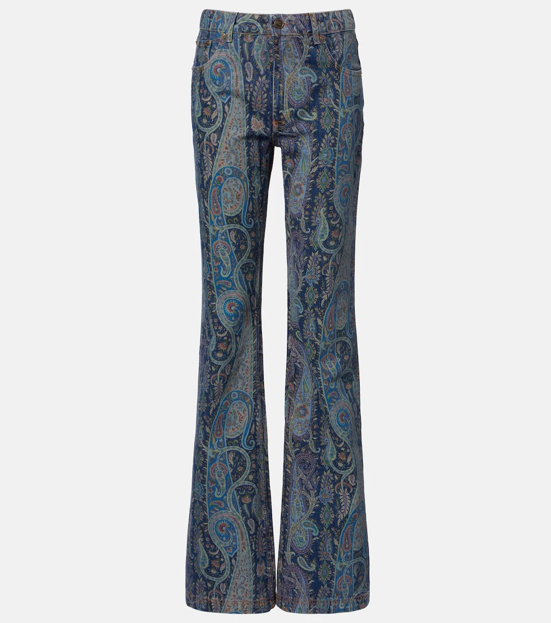 Etro - Printed flared jeans