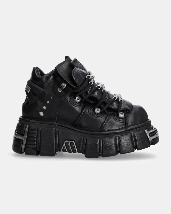 New Rock Itali Negro + Nomada Negro + Tower Negro Acero Deri Spor Ayakkabı