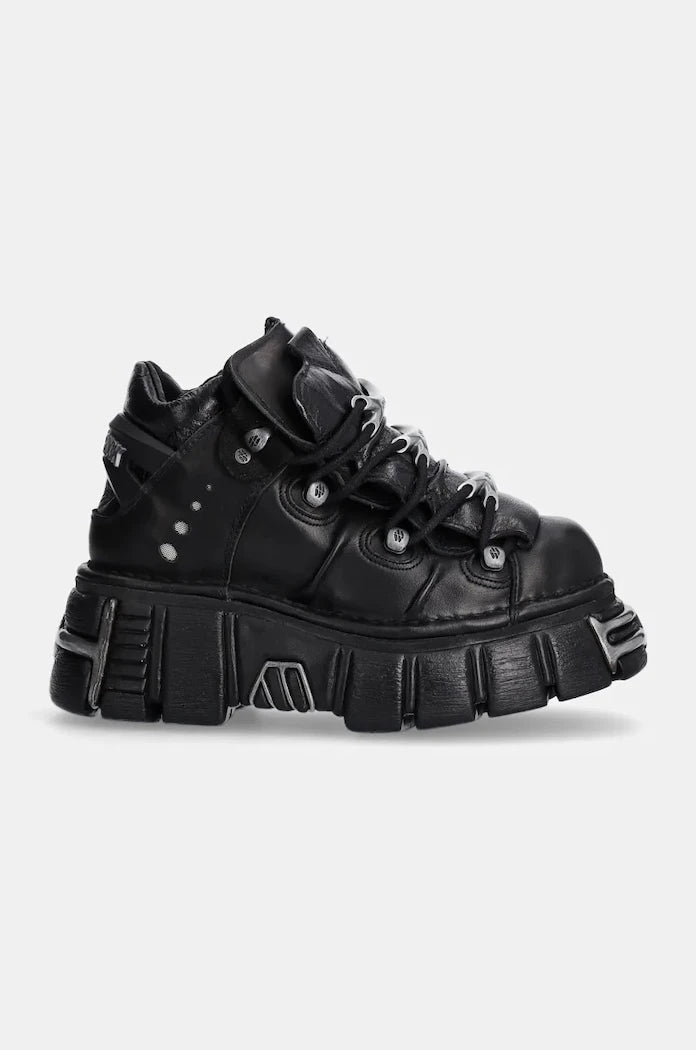 New Rock Itali Negro + Nomada Negro + Tower Negro Acero Deri Spor Ayakkabı