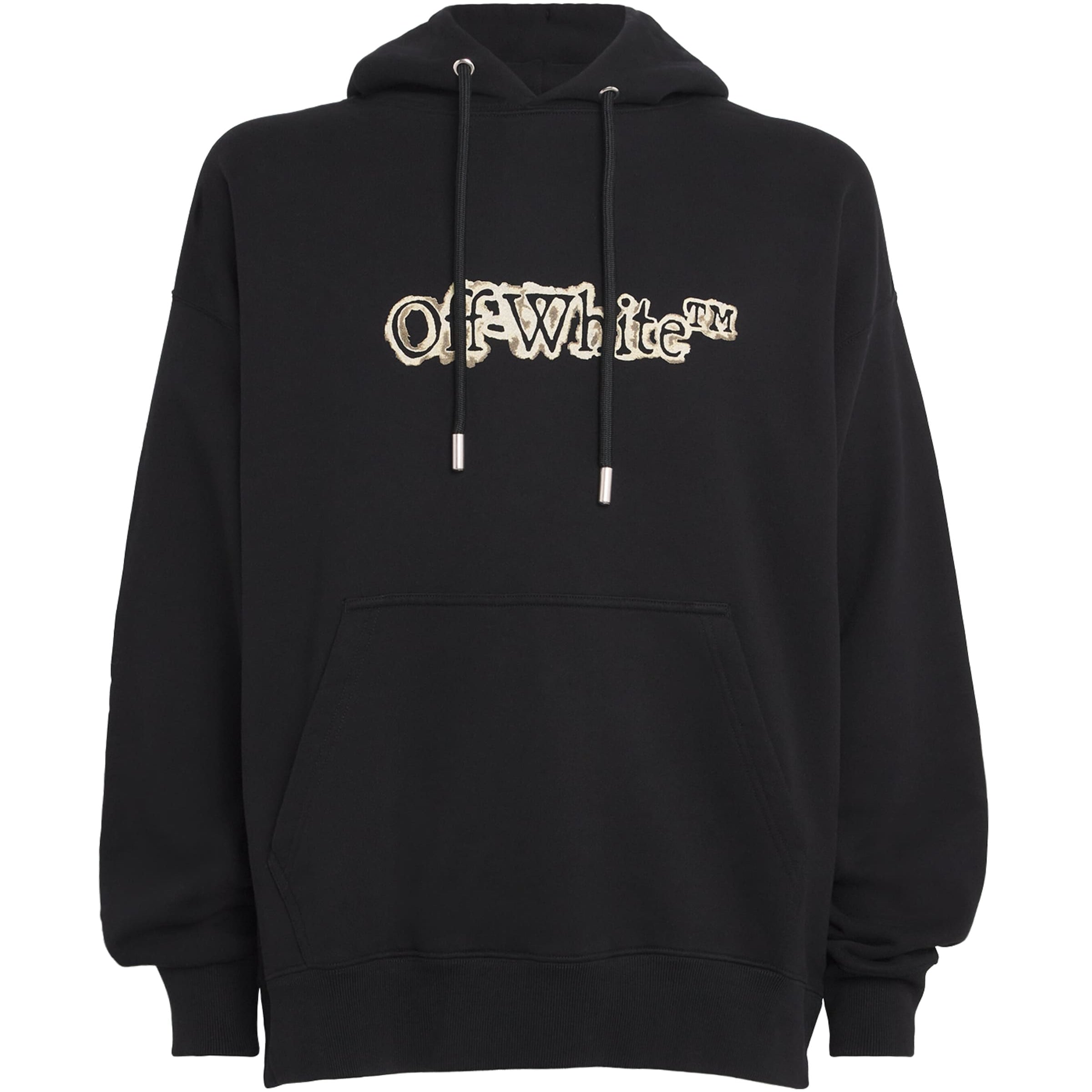 Off-White Black Cotton Cloudy Arrow Skate Logo Hoodie