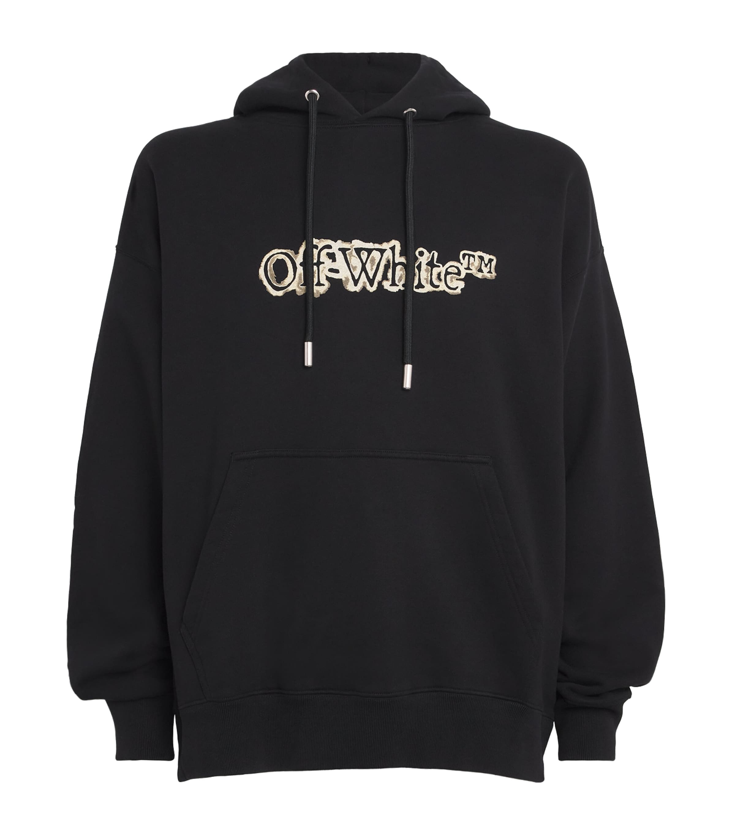 Off-White Black Cotton Cloudy Arrow Skate Logo Hoodie