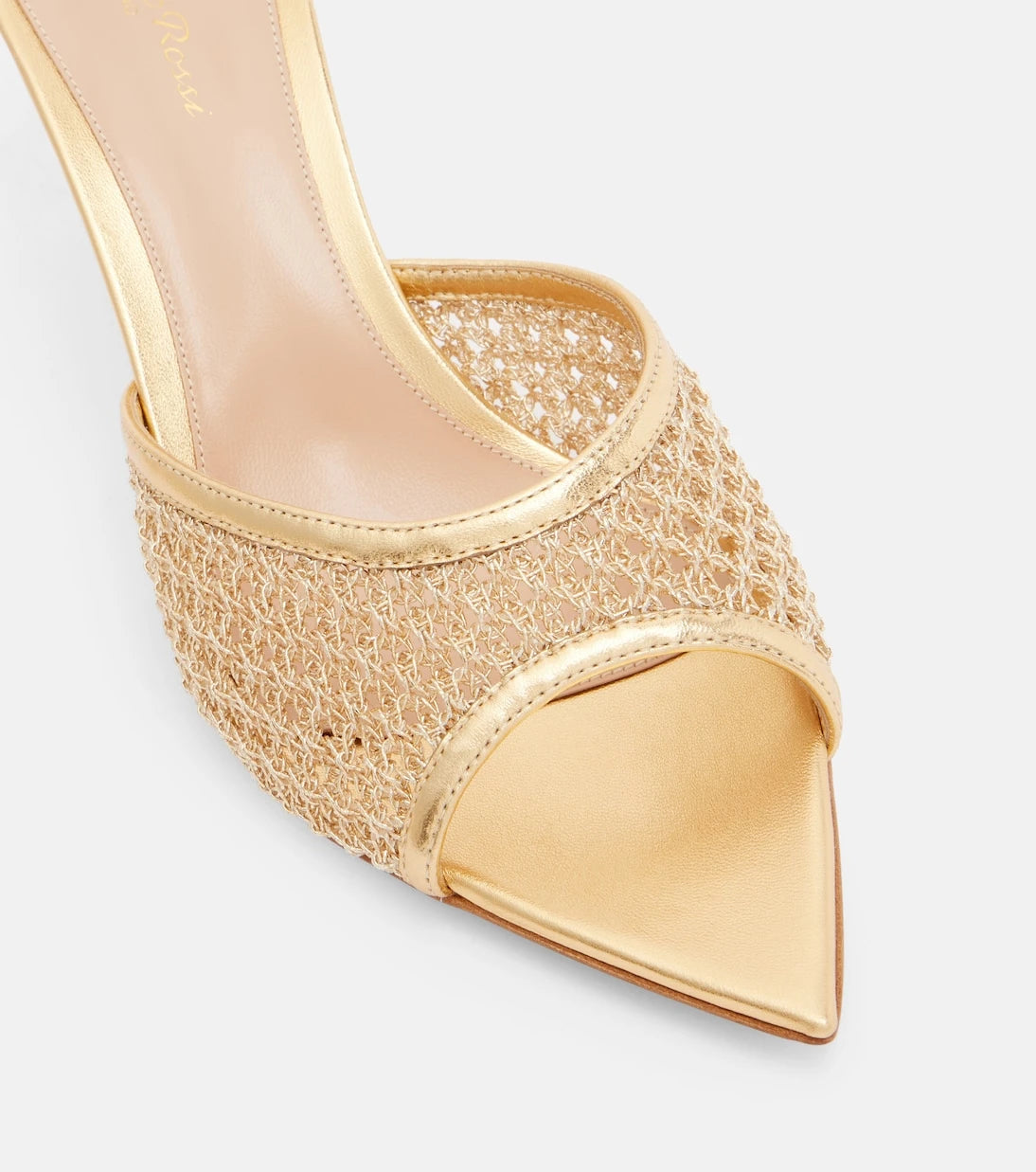 Gianvito Rossi - Dorotea metallic leather-trimmed mules