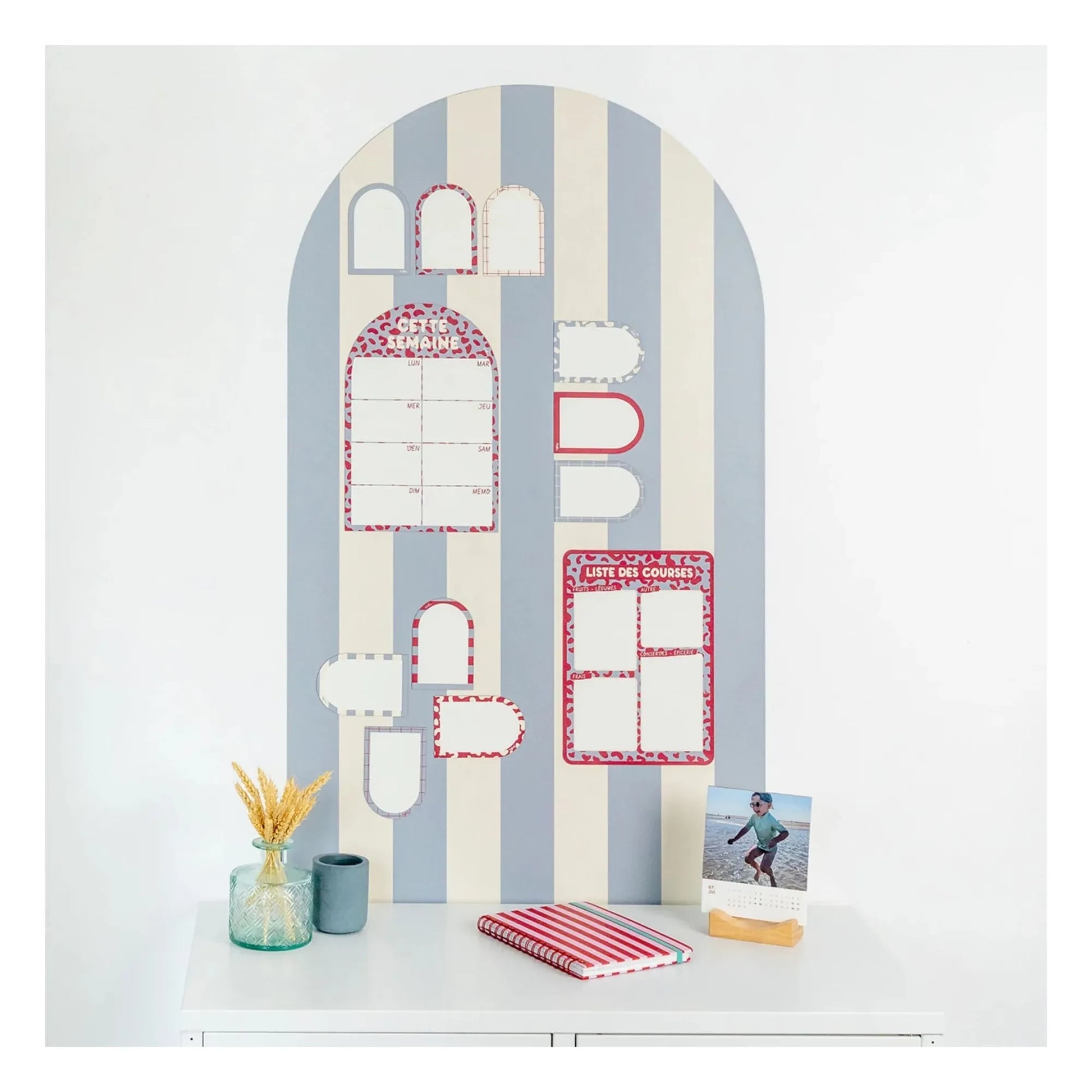 Ferflex - Arche magnetic board with striped coating | Blue