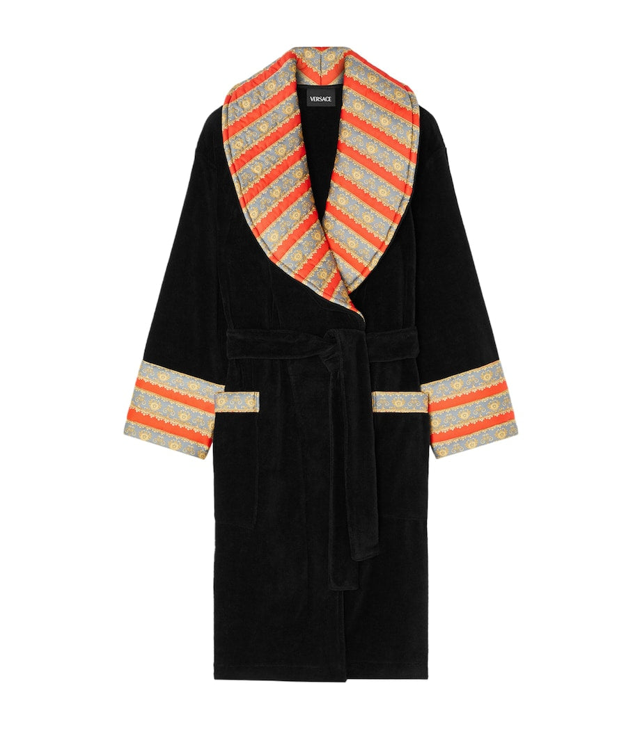 Satin-Trim Terry Robe
