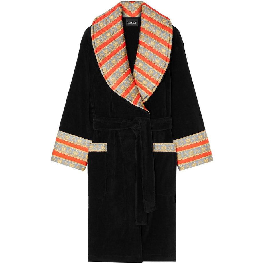 Satin-Trim Terry Robe
